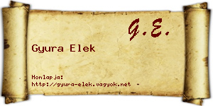Gyura Elek névjegykártya